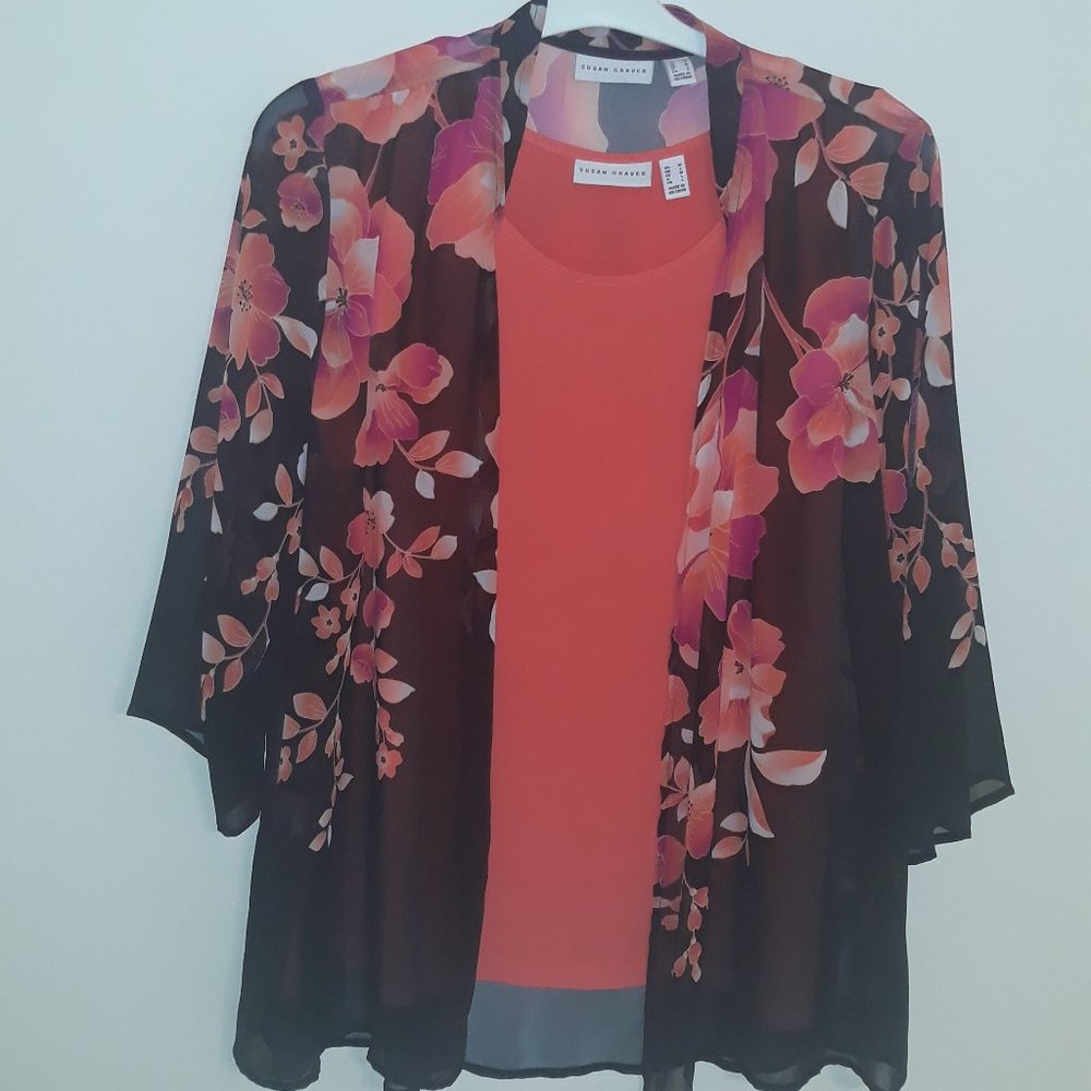 Susan Graver cardigan & tank